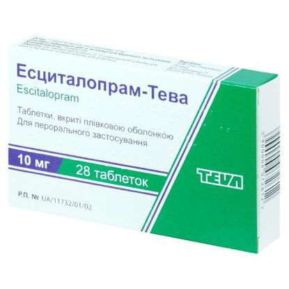 Фото Эсциталопрам-Тева таблетки 10 мг №28